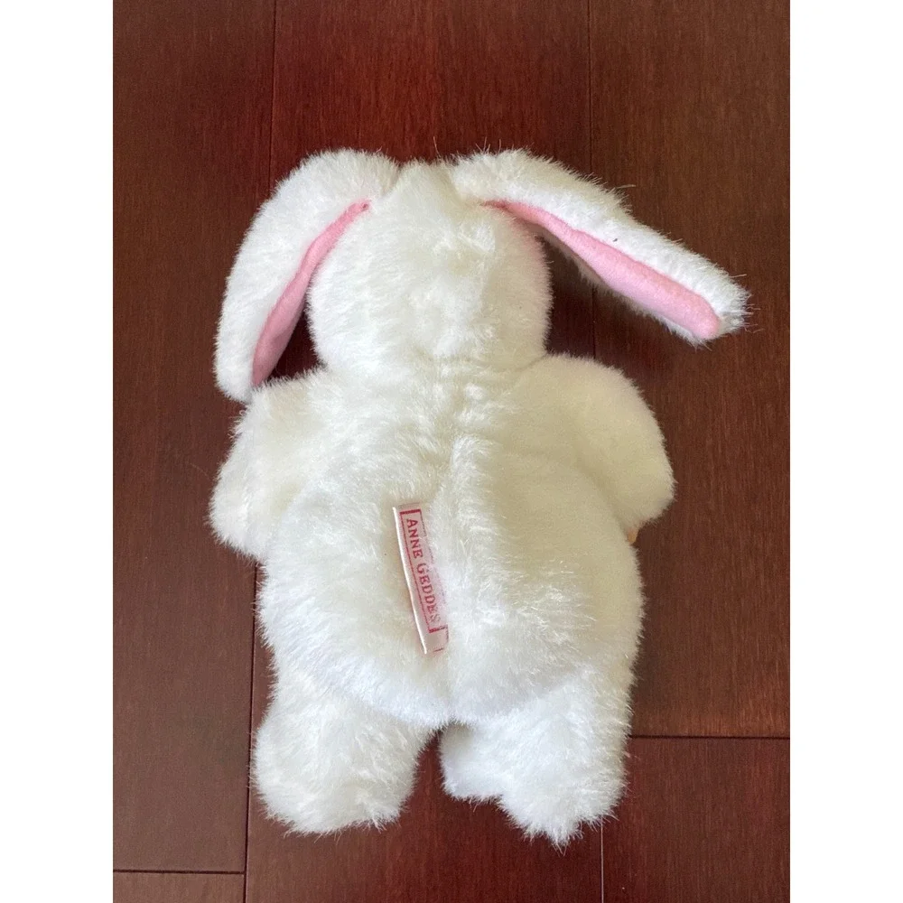 Anne Geddes Baby Bunny Rabbit Plush Doll White Pink Easter Collectible 9 inch